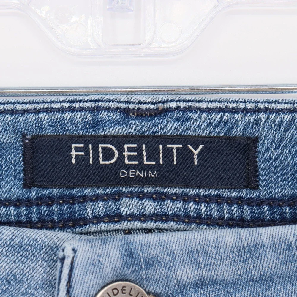 Fidelity Denim Men's Jimmy Posse Slim Straight Jeans Medium Wash Blue Size 34